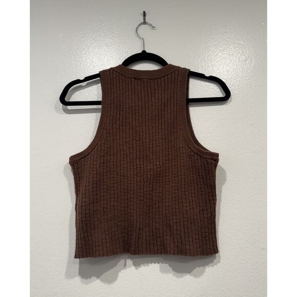 Madewell Kendale Button Front Crop Sweater Women’s Size Medium Sleeveless - Picture 4 of 7